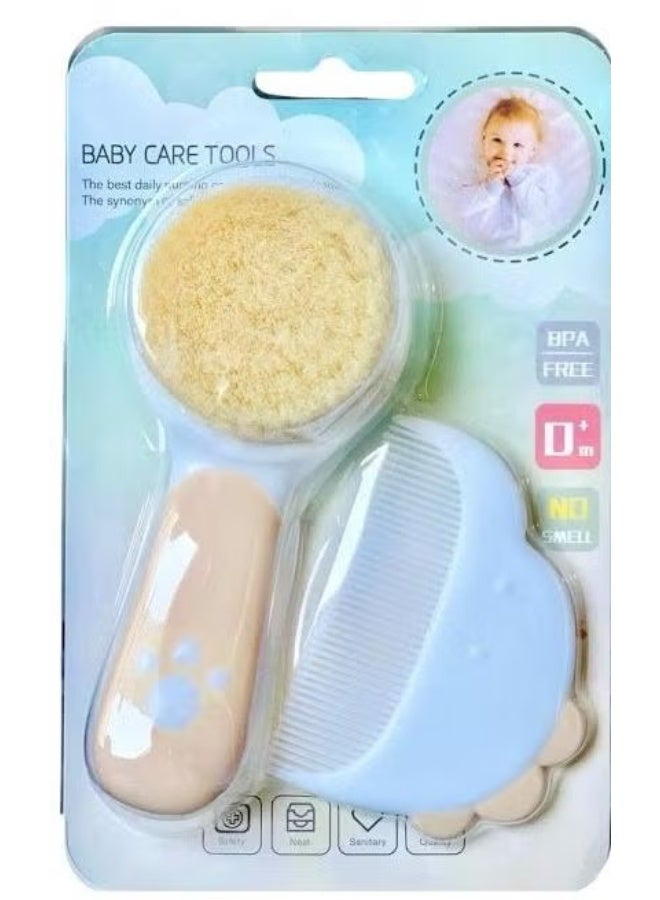 Baby Hair Brush And Comb Set, Baby Brush With Soft Natural Bristles