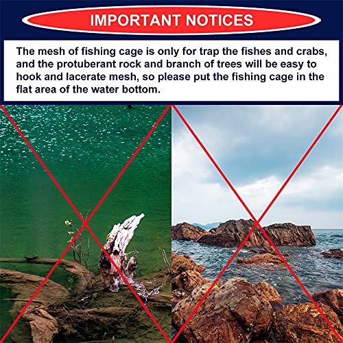 EASY BIG Foldable Bait Trap Fishing Net - Hand Cast Cage for Catching Fish Shrimp Crab Crawfish - Image 5