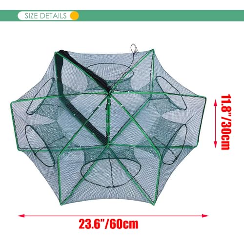 EASY BIG Foldable Bait Trap Fishing Net - Hand Cast Cage for Catching Fish Shrimp Crab Crawfish - Image 2