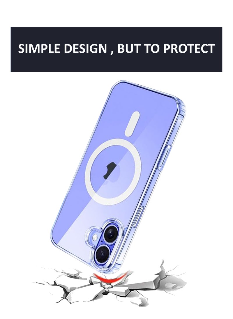 Generic - Crystal Clear Flexible Protective Silicone -MagSafe/Wireless Charging Back Case For iPhone 16 - Transparent - Image 1