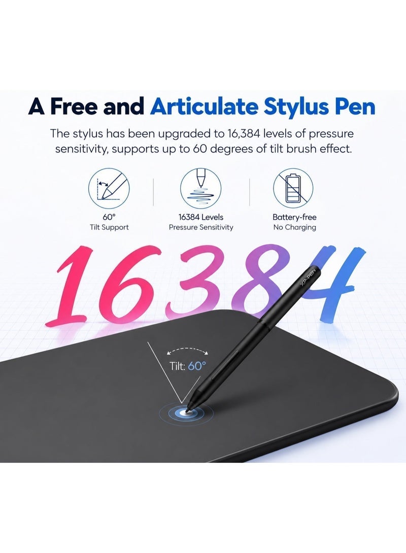 XP-PEN Deco 01 V3 Graphics Drawing Tablet, 10x6 Inch, 16384 Pressure Levels Battery-Free Stylus, 8 Shortcut Keys, for Digital Art, Teaching, Gaming, Windows, macOS, Android and ChromeOS - Image 3