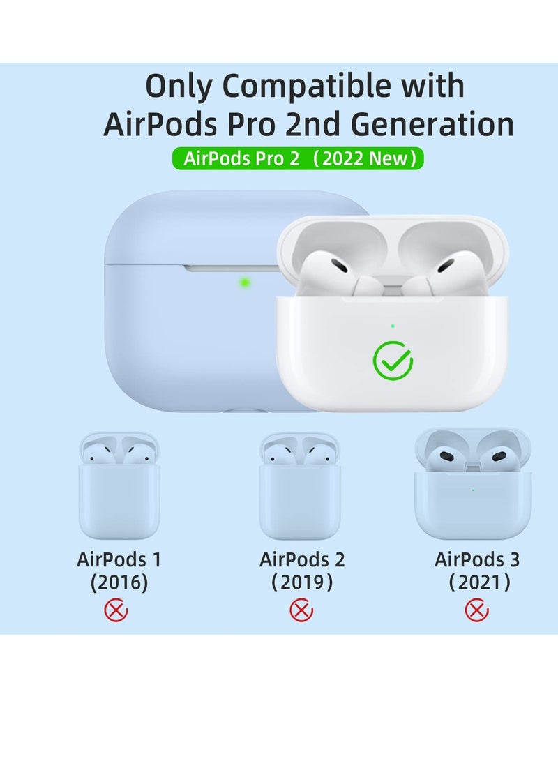 AirPods Pro 2 Case Cover for Women and Men, Soft Silicone Protective Case for Airpods Pro 2nd Generation 2023 2022 and AirPods Pro 1st 2019 with Keychain Front LED Visible Lalic - Image 2