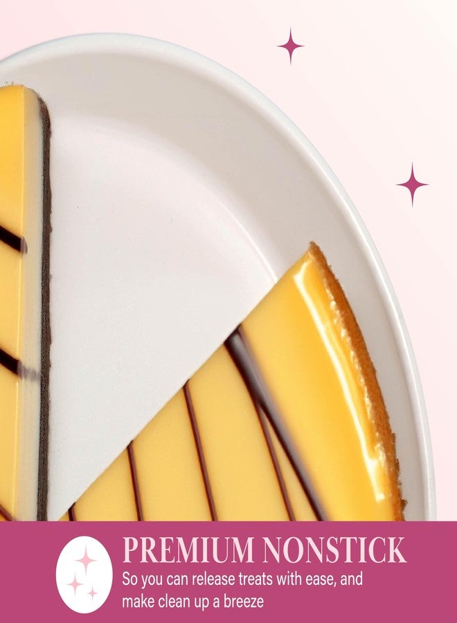 Paris Hilton Nonstick Carbon Steel Bakeware Collection, 9-Inch Round Cake Pan, Dishwasher Safe, Made without PFOA and PFAS, Pink Cream Two-Tone - Image 4