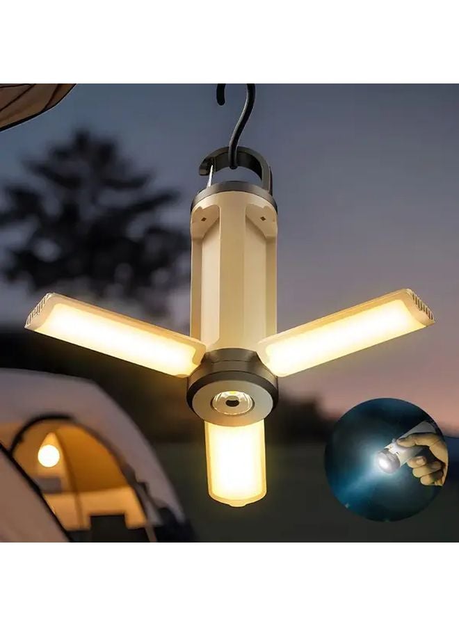 Foldable Camping Light USB Rechargeable 450 Lumens Adjustable Angle Hook Design - Image 1