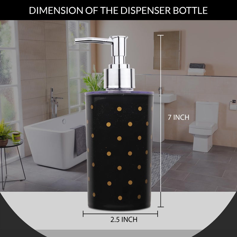 BATH GURU BG-SDB 07 Countertop Liquid Soap Dispenser for Wash Basin Bathroom, Plastic Multipurpose Dispenser Bottle for Cleansers, Soaps, Shampoo, Conditioner, Dish Soap, Body wash 300 Ml (Black) - Image 4