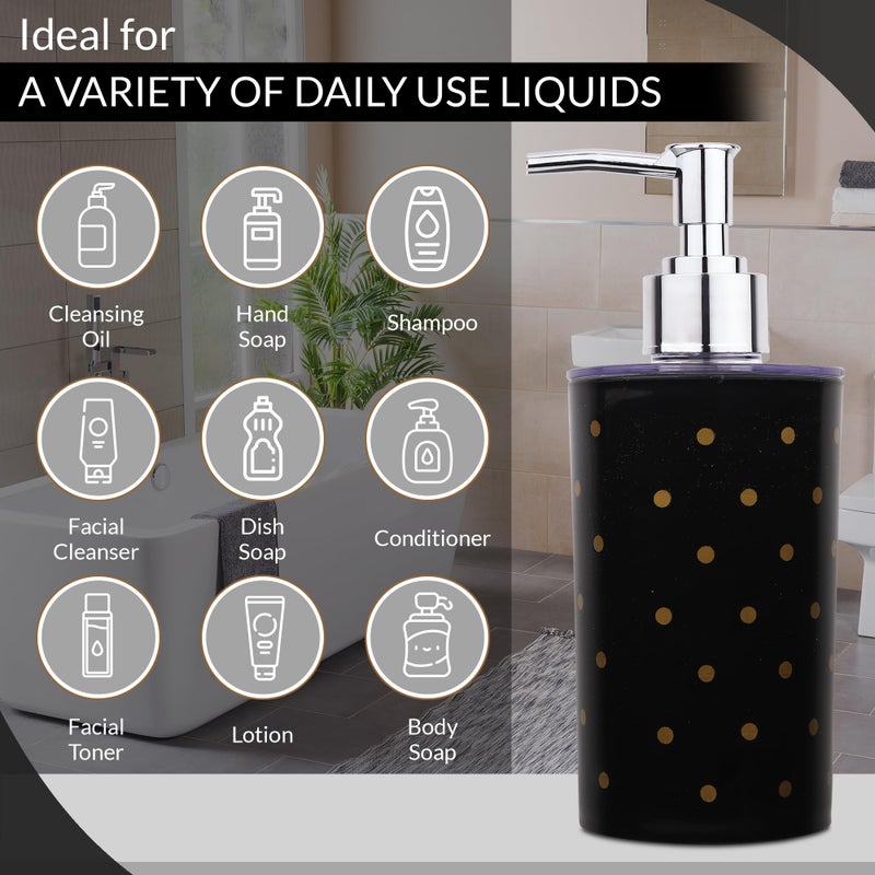 BATH GURU BG-SDB 07 Countertop Liquid Soap Dispenser for Wash Basin Bathroom, Plastic Multipurpose Dispenser Bottle for Cleansers, Soaps, Shampoo, Conditioner, Dish Soap, Body wash 300 Ml (Black) - Image 2