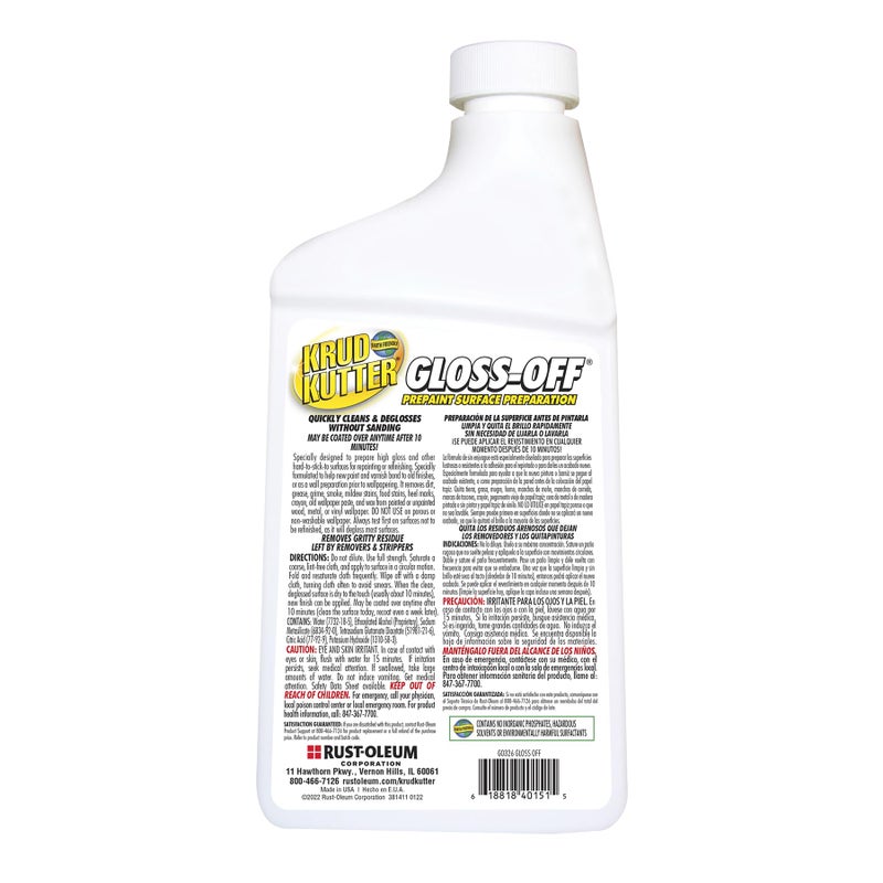 Krud Kutter GO326 Gloss Off Prepaint Surface Preparation Cleaner, 32 oz - Image 2