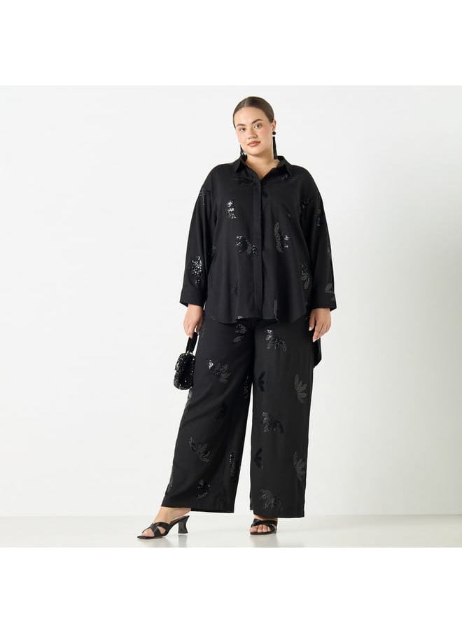 Ulla Popken Plus Size Ulla Popken Embellished Pants with Pockets  - Image 2