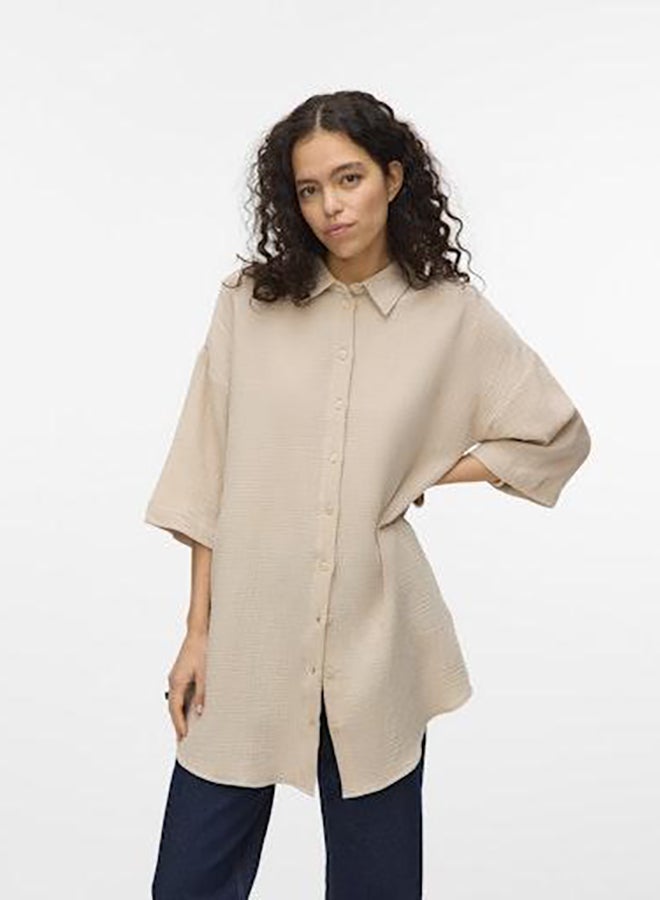 VERO MODA Vmnatali 3/4 Long Overshirt Wvn Noos - Image 3