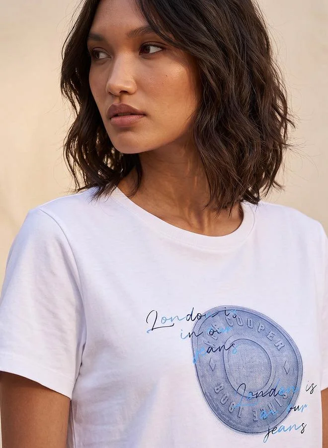 Lee Cooper Lee Cooper Relaxed Fit Cotton T-shirt with Logo Print
