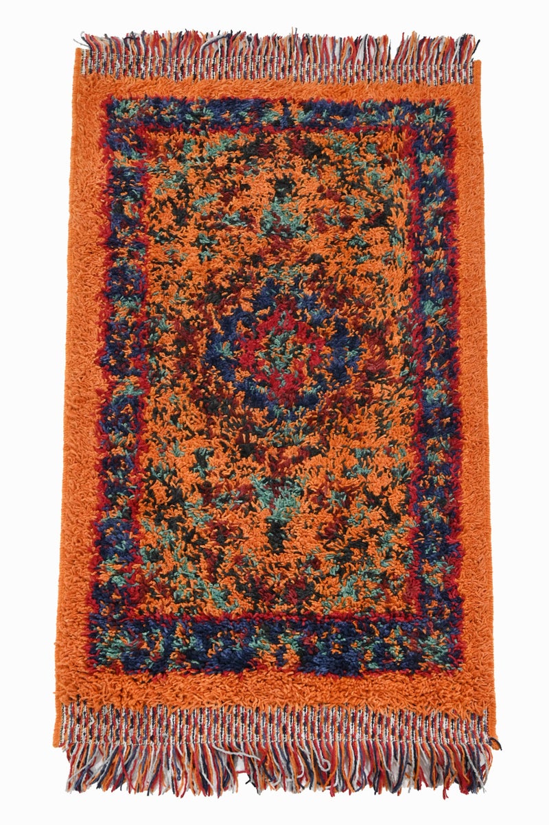 Alkaffary Al Badia Fur Rug, Area Rug, Heritage Design with High-Quality Materials, Luxury Design, 160X160 cm, Orange
