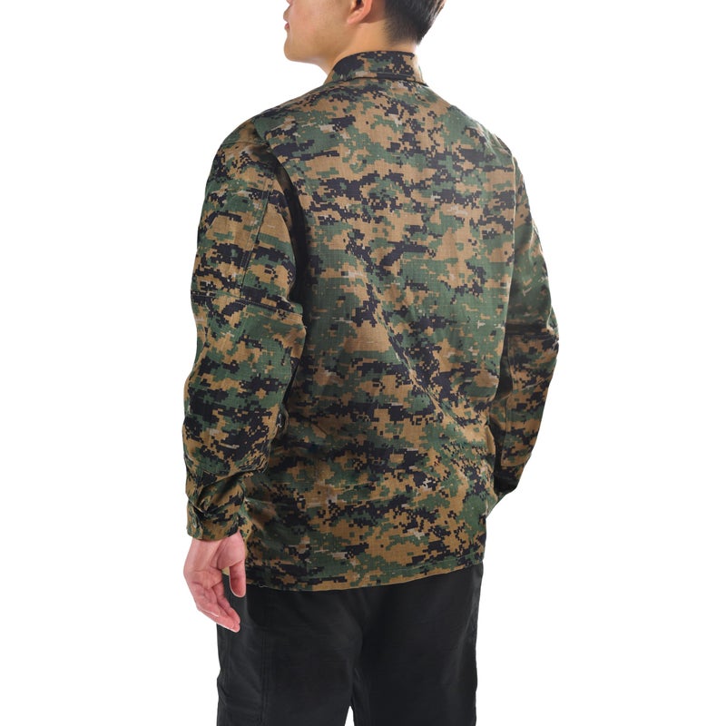 BACKBONE Mens Army Military Battle Dress Uniform BDU Shirt Camo Top Jacket (Woodland Digital - RipStop,Size 2XL), XX-Large - Image 3