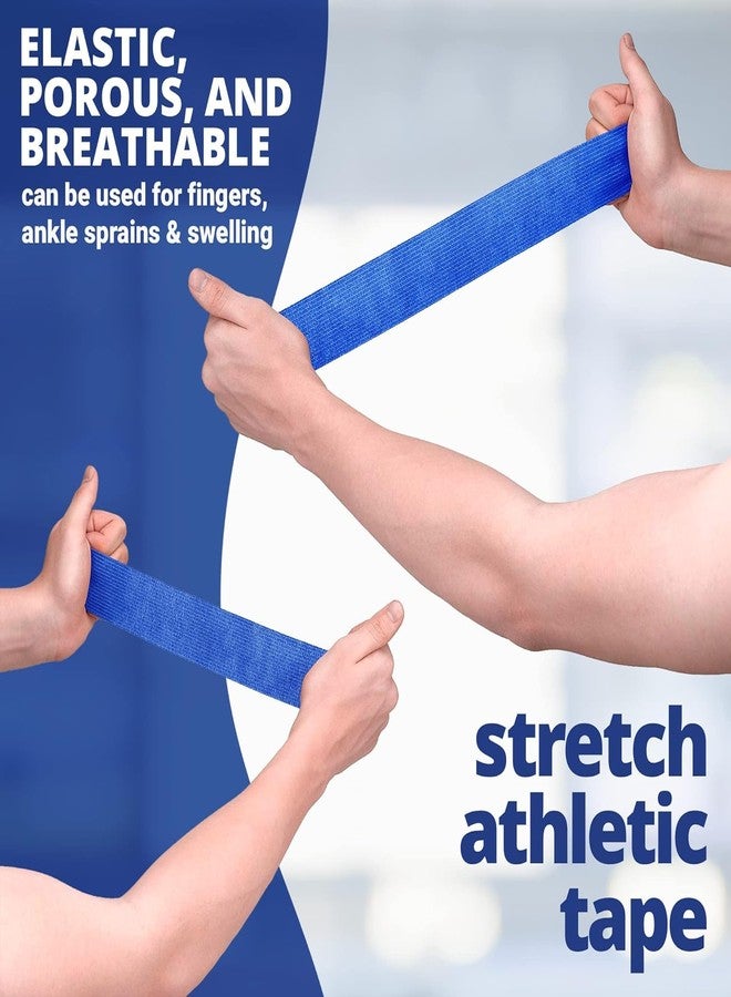 MuscleFix Breathable Self Adhesive Cohesive Bandage Wrap - Athletic Non-Woven for Sports, Medical Use, Injuries, Strains, Knee & Wrist Support, Ankle Sprains & Swelling - Suitable for Humans & Pets (4.5mtr ) (Navy Blue, 10 cm (4" Inch) Pack Of 4) - Image 5