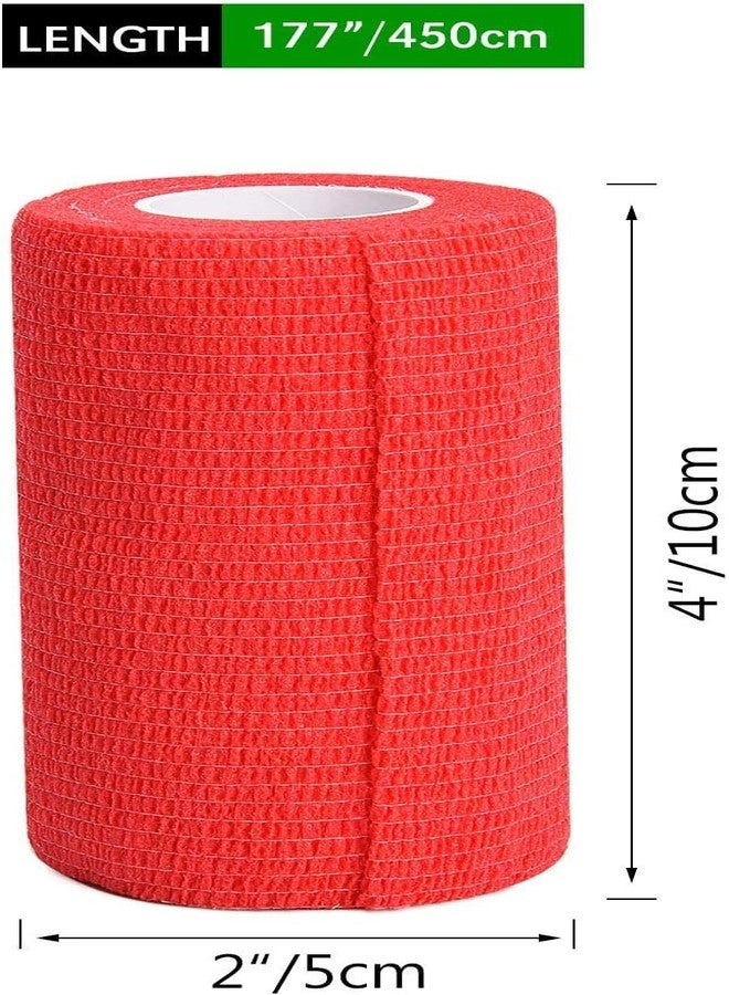 MuscleFix Breathable Self Adhesive Cohesive Bandage Wrap - Athletic Non-Woven for Sports, Medical Use, Injuries, Strains, Knee & Wrist Support, Ankle Sprains & Swelling - Suitable for Humans & Pets (4.5mtr ) (Navy Blue, 10 cm (4" Inch) Pack Of 4) - Image 4