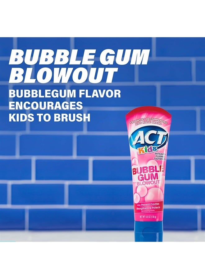 ACT Kids Anticavity Fluoride Toothpaste 4.6 oz. Bubble Gum Blowout  - Image 3