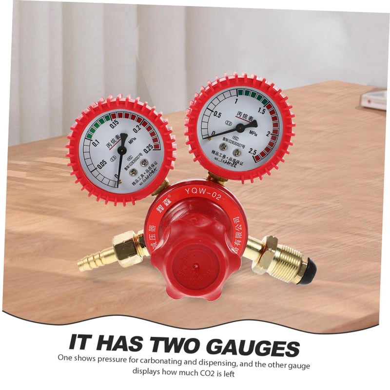 Dual Gauge CO2 Propane Regulator High Pressure Shockproof Gas Meter - Image 4