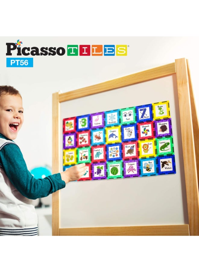 PicassoTiles Picasso Magnetic Tiles Fundamental & Cognition Set 56pieces - Image 2