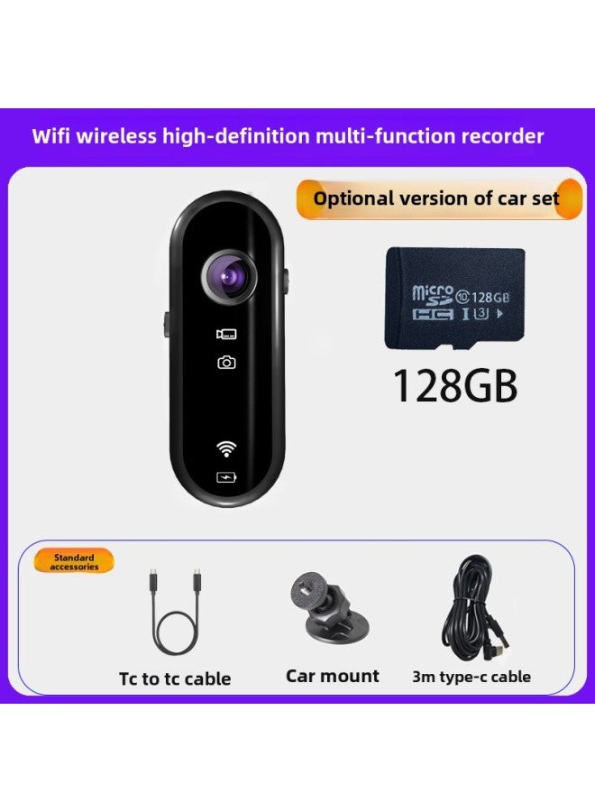 Thumb Sports Camera Outdoor Riding Recorder Sports Camera 1080p Long Endurance Mobile Phone WIFI Interconnection-Color: + 128g Memory Card - Image 1