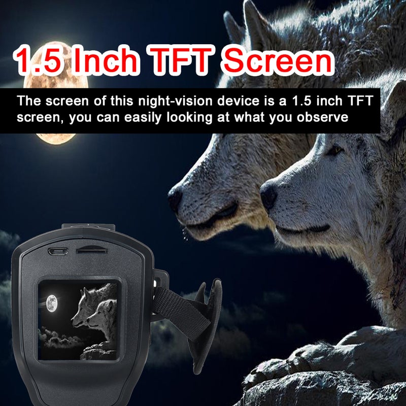 Portable Monocular Infrared Night-Visions Device Day Night Use Photo Video Playback Modes 5X Digital Zoom 300M Full Dark Viewing Distance for Outdoor Hunts Boating Journey - Image 5