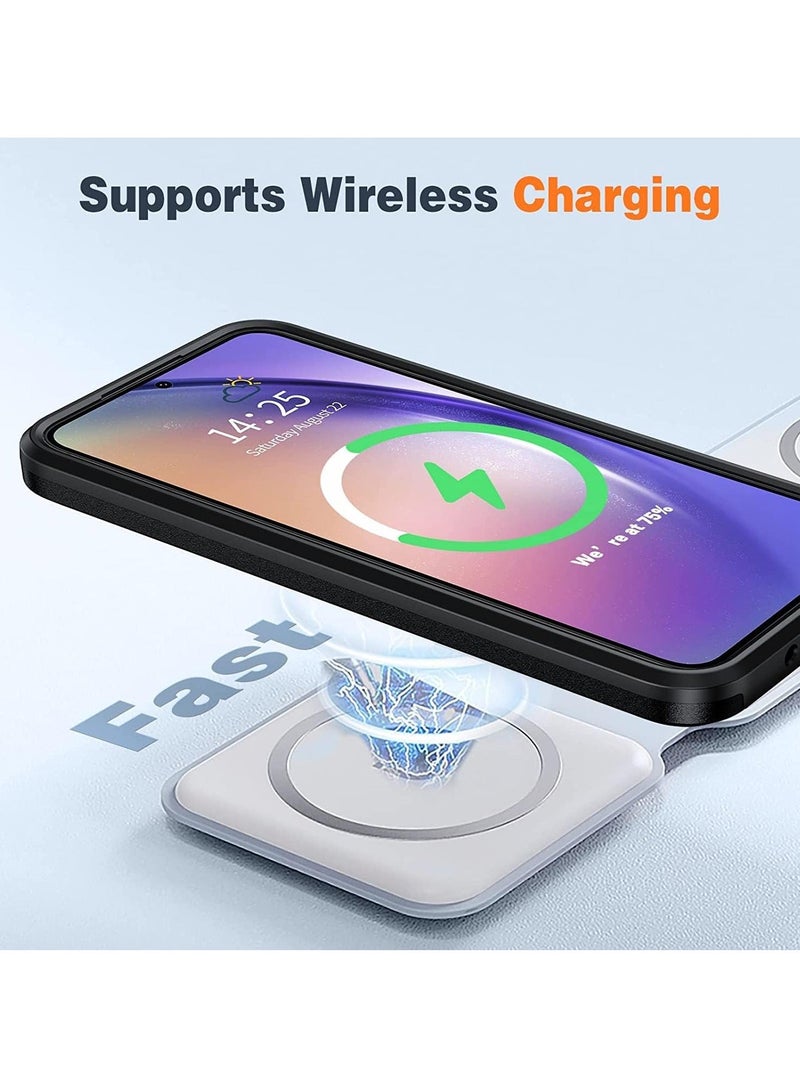 Anmi [1+2+1]Case for Samsung Galaxy A54 5G, with Tempered Glass Screen Protectors (2PCS)&HD Lens Protector (1PCS), Rugged Non Slip Textured Case (Samsung Galaxy A54, Black) - Image 5