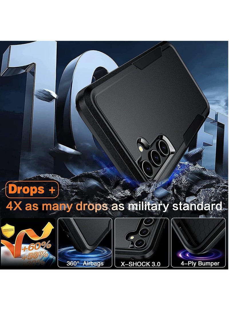 Anmi [1+2+1]Case for Samsung Galaxy A54 5G, with Tempered Glass Screen Protectors (2PCS)&HD Lens Protector (1PCS), Rugged Non Slip Textured Case (Samsung Galaxy A54, Black) - Image 2