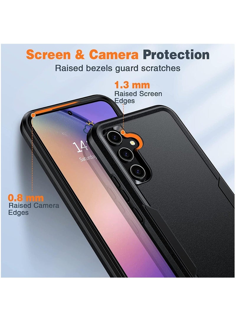 Anmi [1+2+1]Case for Samsung Galaxy A54 5G, with Tempered Glass Screen Protectors (2PCS)&HD Lens Protector (1PCS), Rugged Non Slip Textured Case (Samsung Galaxy A54, Black) - Image 4