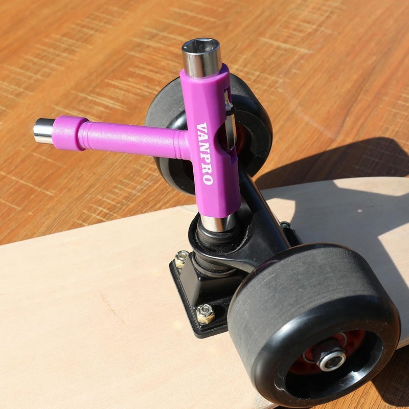 Vanpro skateboard tools skate tool all in one Used for installation and maintenance of various skateboards and roller skates，etc.(Snow Purple, Pack of 1) - Image 3