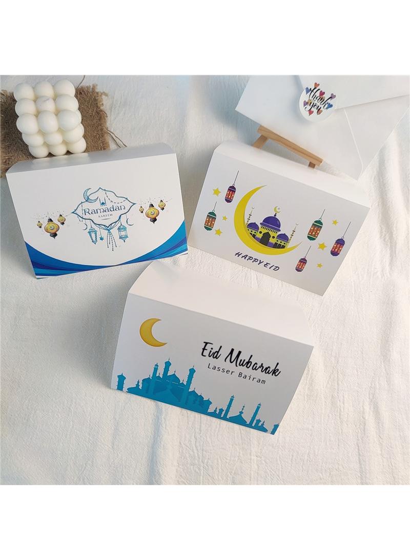 6-Pieces Ramadan Eid Mubarak Gift Cards Holiday Greeting Cards With Envelopes 981 Multicolour 10x15CM - Image 4