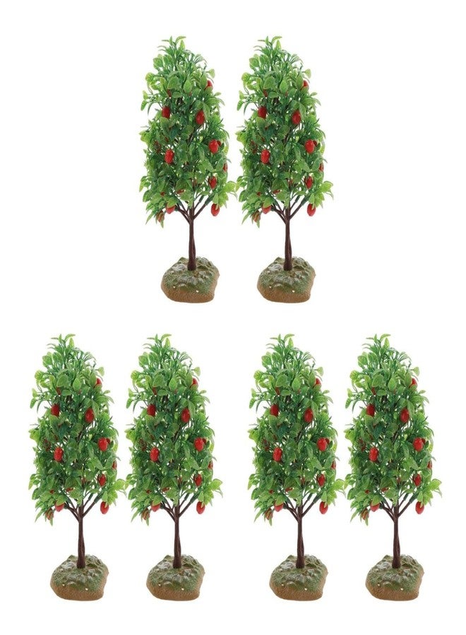 ARTIBETTER 6 Pcs Fruit Tree Model Small Green Faux Plant for Tabletop Decoration Realistic Fake Fruit Tree for Crafts and Architecture 8.25X4.13X3.93 Inch - Image 1