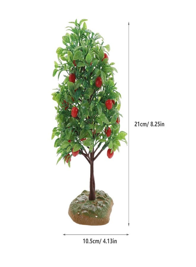 ARTIBETTER 6 Pcs Fruit Tree Model Small Green Faux Plant for Tabletop Decoration Realistic Fake Fruit Tree for Crafts and Architecture 8.25X4.13X3.93 Inch - Image 2