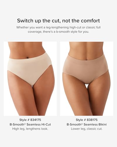 Wacoal Women's B-Smooth Seamless Full Coverage Hi-Cut Brief Panty, 834175 - Image 3