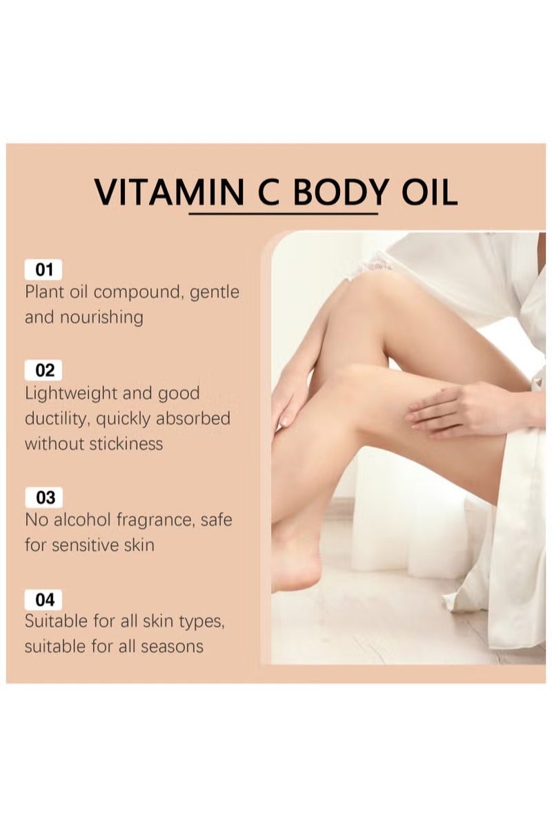 OceAura Vitamin C Body Oil for Women and Men. Moisturizing Vanilla Verve Scented Body Serum for Glowing Skin. Nourishing, Hydrating After-Shower and Bath Skin Care Moisturizer,3.38 Fl Oz - Image 2