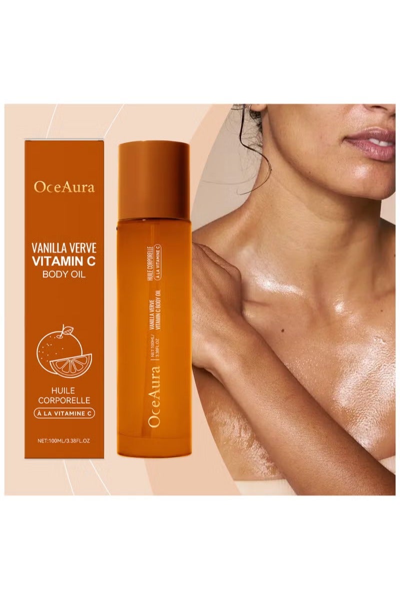 OceAura Vitamin C Body Oil for Women and Men. Moisturizing Vanilla Verve Scented Body Serum for Glowing Skin. Nourishing, Hydrating After-Shower and Bath Skin Care Moisturizer,3.38 Fl Oz - Image 5