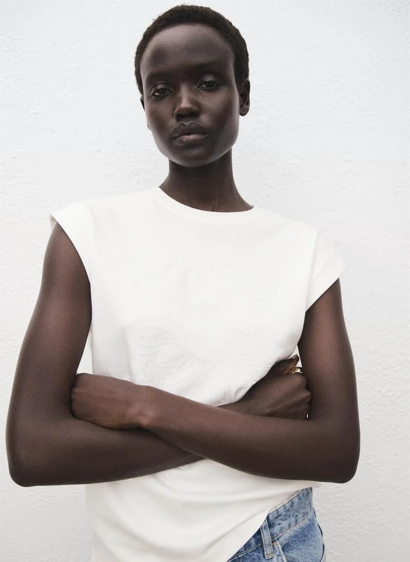 MANGO Cotton sleeveless t-shirt