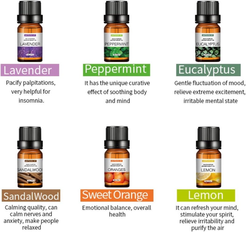 SKY-TOUCH Essential Oils Set - 12 Aromatic Water Soluble Oils for Diffusers, 100% Pure Therapeutic Grade - Image 5