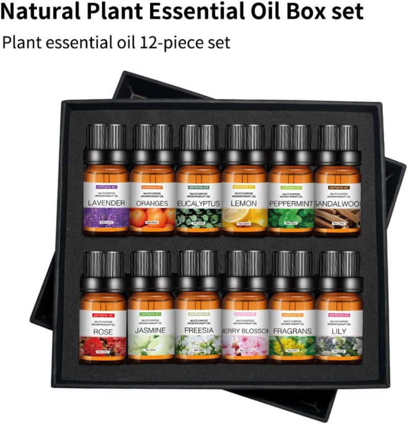 SKY-TOUCH Essential Oils Set - 12 Aromatic Water Soluble Oils for Diffusers, 100% Pure Therapeutic Grade - Image 2