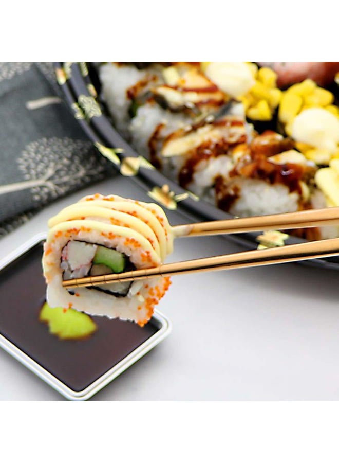MUYOS Stainless Steel Chopsticks Reusable Multicolor Lightweight 304 Metal Chopsticks Dishwasher Safe - 5 Pairs (Rose Gold) - Image 3