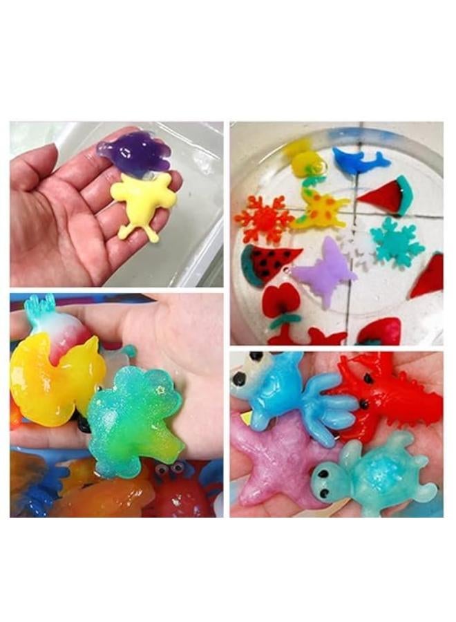 New Magic Water Toys Set 3D Magic Water Gel Plastic Glass with Molds Water Educational Toy for Kids DIY Marine Life Toys Multiple Colors (4 Colors) 9 pcs - Image 2