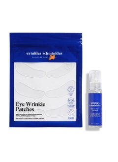 WRINKLES SCHMINKLES Wrinkles Schminkles Under Eye Wrinkle Starter Pack - Set of Reusable Under Eye Wrinkle Patches (3 pairs) + Silicone Patch Cleanser (2 oz) for Smoother Under Eyes & Fresh Look  - Image 1