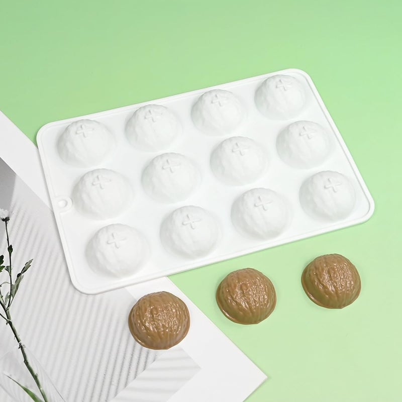 mostsom Silicone Mold Mousse Mold Round Shape Mousse Mould Silicone Cake Mold Baking Tool Dessert Bakeware (B_ Walnut) - Image 1