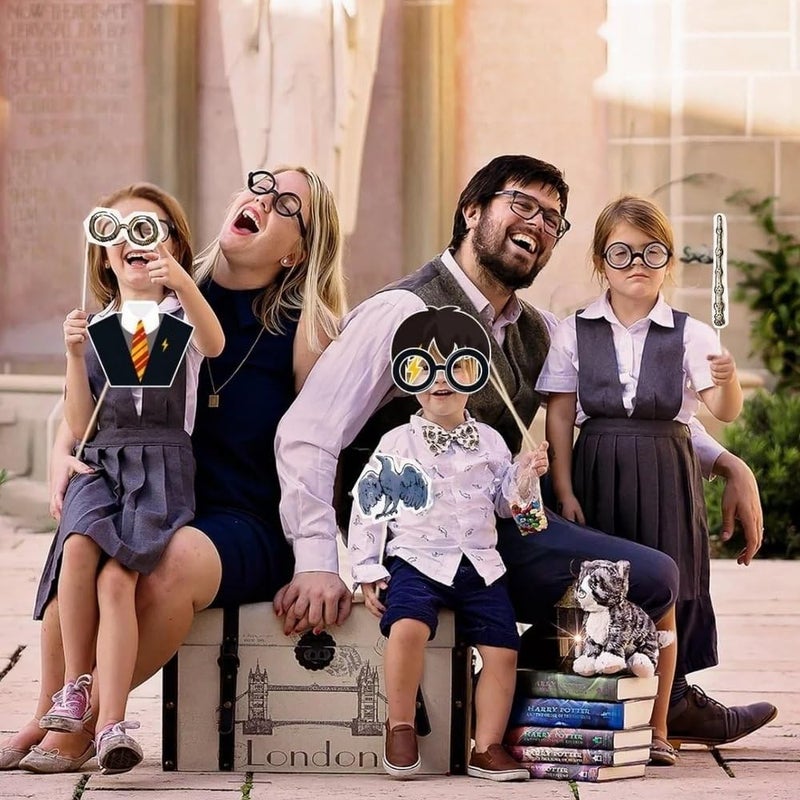 Unique Harry Potter Multicolor Photo Booth Props (8 Pc) | Perfect For Magic Themed Events & Celebrations - Image 3