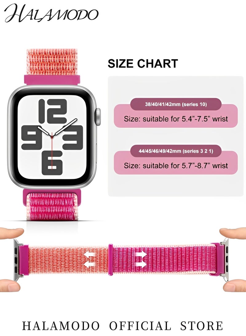 هالامودو أربطة نايلون لساعة Apple Watch Series 3 2 1، حزام فيلكرو رياضي ناعم بديل، أحزمة قابلة للتعديل وقابلة للتمدد وجيدة التهوية للرجال والنساء - Image 3