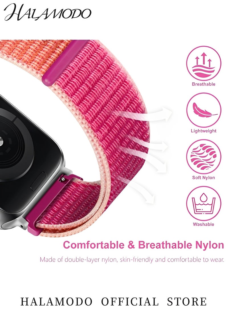 هالامودو أربطة نايلون لساعة Apple Watch Series 3 2 1، حزام فيلكرو رياضي ناعم بديل، أحزمة قابلة للتعديل وقابلة للتمدد وجيدة التهوية للرجال والنساء - Image 4