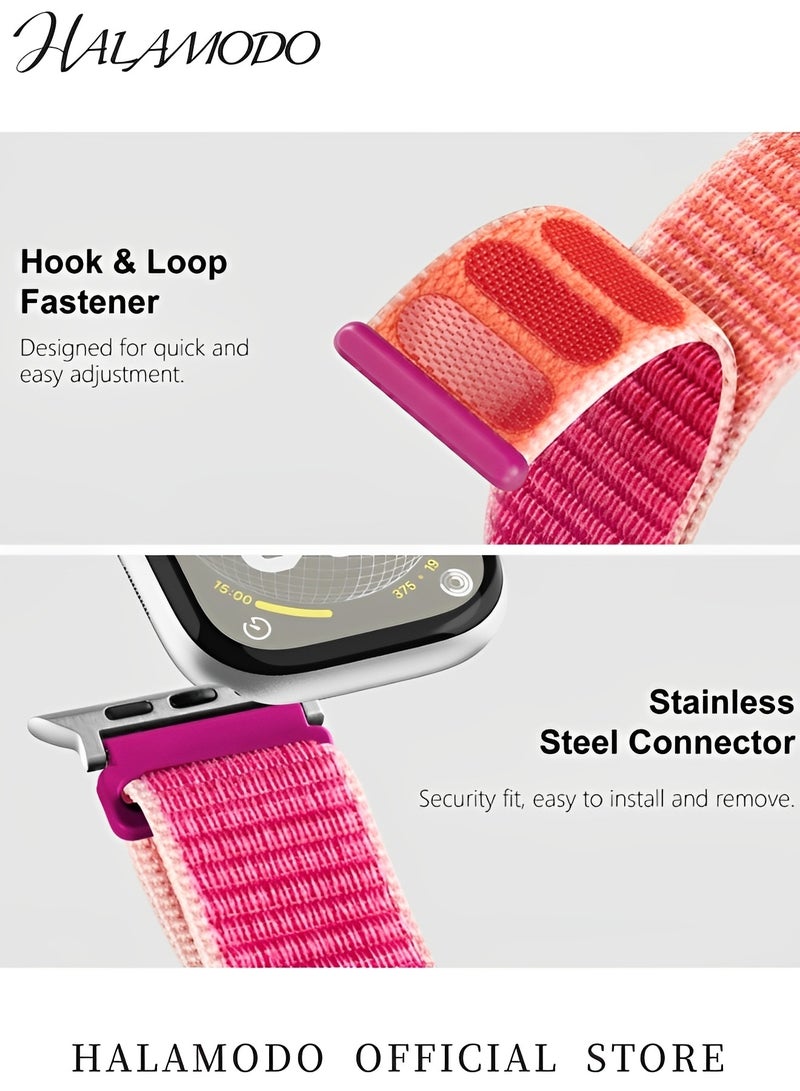 هالامودو أربطة نايلون لساعة Apple Watch Series 3 2 1، حزام فيلكرو رياضي ناعم بديل، أحزمة قابلة للتعديل وقابلة للتمدد وجيدة التهوية للرجال والنساء - Image 5