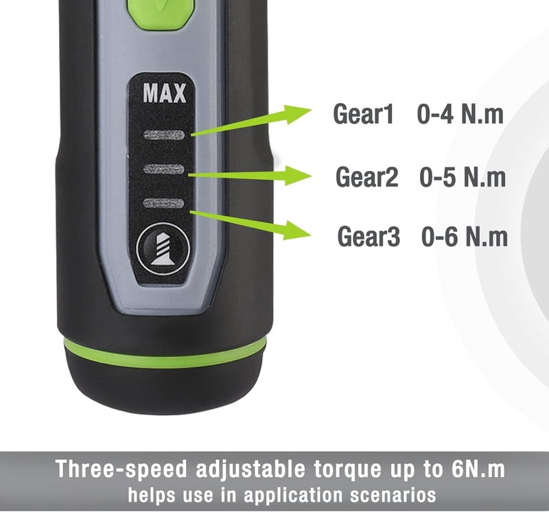 WORKPRO 3.6V Electric Screwdriver Set with 35 Bits, Extension Rod, USB Charging Cable, and Carrying Case - Grey - Image 3