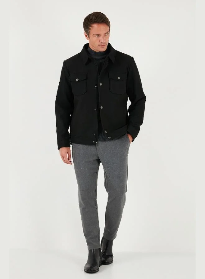 Buratti  Buratti Slim Fit Jacket Collar Lined Cashmere Coat Men's COAT 58400347 for Men | Best Price UAE