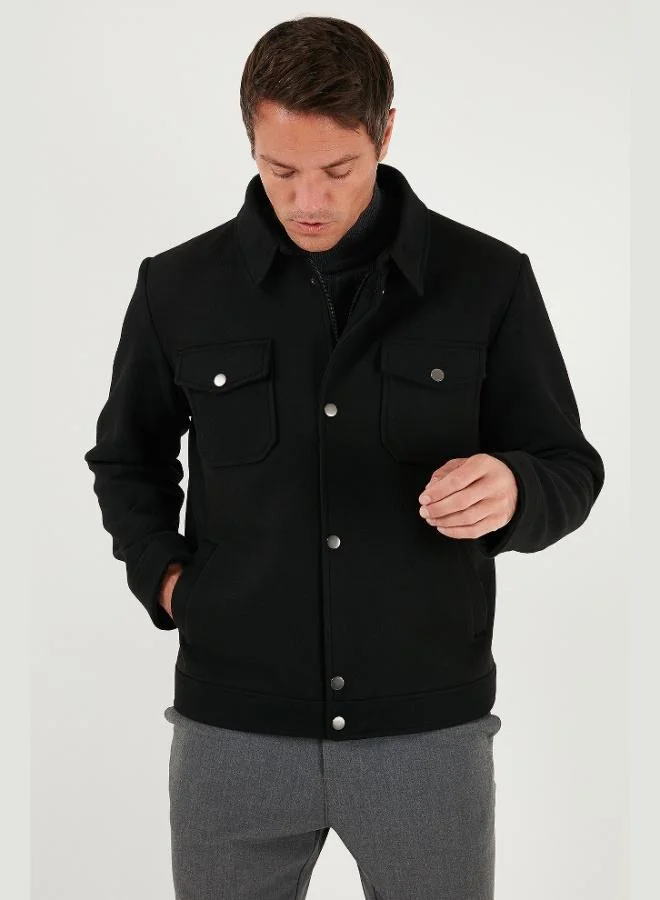 Buratti  Buratti Slim Fit Jacket Collar Lined Cashmere Coat Men's COAT 58400347 for Men | Best Price UAE