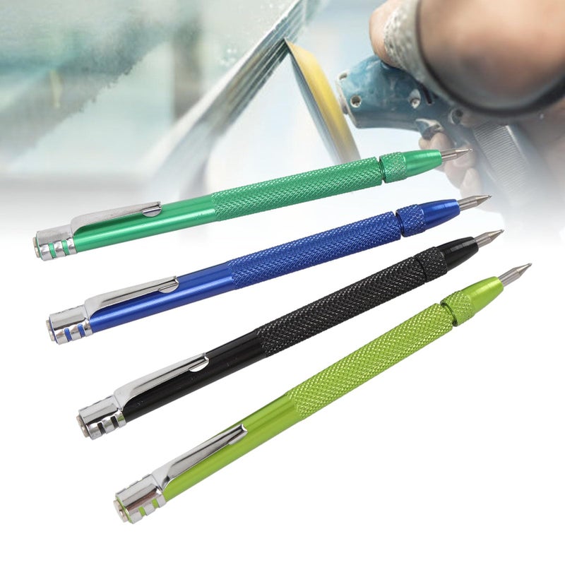 Tungsten Carbide Scribing Pen Set with Ruler and Magnetic Storage for Tile Glass Metal - Image 4