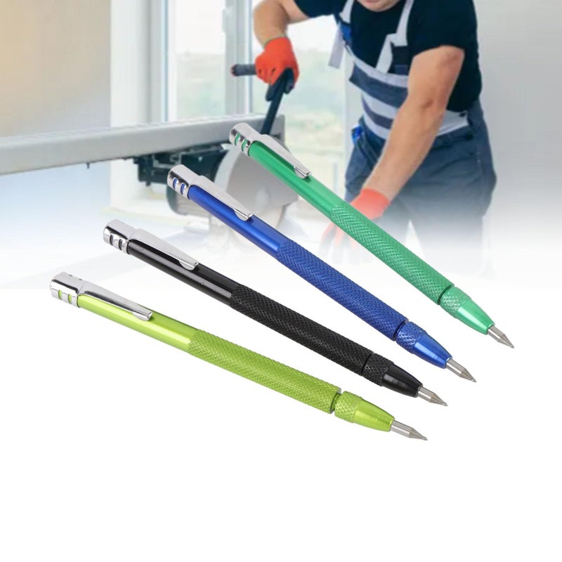 Tungsten Carbide Scribing Pen Set with Ruler and Magnetic Storage for Tile Glass Metal - Image 5