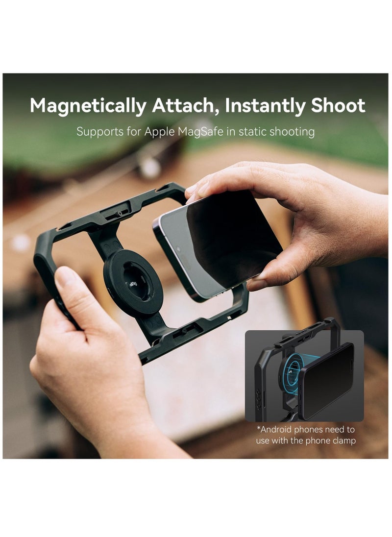 Generic Universal Quick Release Phone Cage, Aluminium Alloy Magnetic Smartphone Video Rig Support for Apple MagSafe, Sturdy Phone Video Stabilizer Case for iPhone for Samsung for Huawei and More-4299  - Image 2